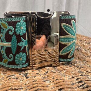 NWT Diva Dog Wide Boho Peacock Dog Collar - Size M